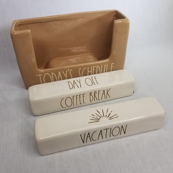 Rae Dunn Todays Schedule Calendar‎ Ceramic Office Home Desk Accessory - Picture 9 of 16